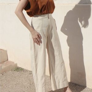 EUC Esby Lucia Ankle Seamed Pants, natural, size 4